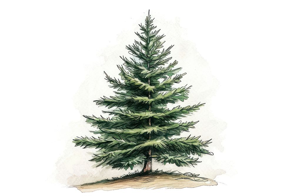 Baby pine tree christmas drawing plant.