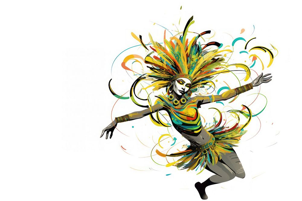 Brazilian samba dancing drawing art.