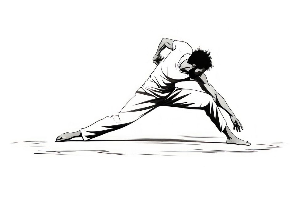 Capoeira drawing sketch adult.