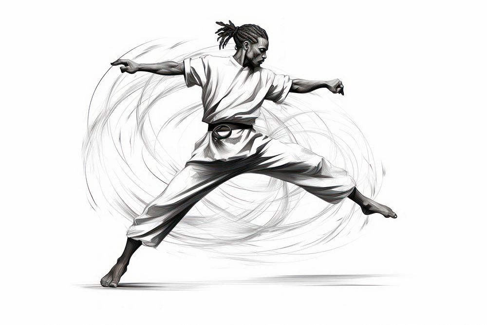 Capoeira drawing sports sketch.