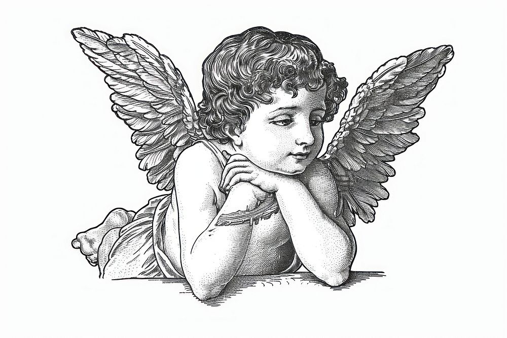 Cherub drawing sketch angel.