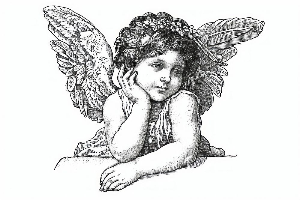 Cherub drawing sketch angel.