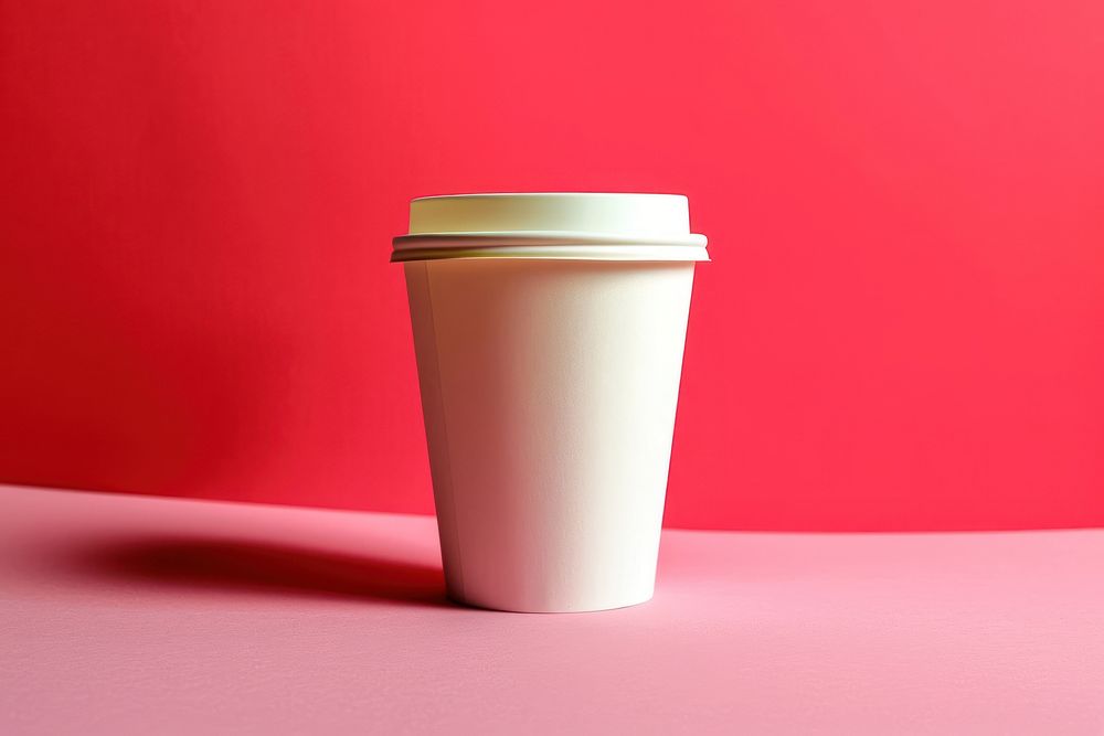 Coffee cup packaging  pink mug red.