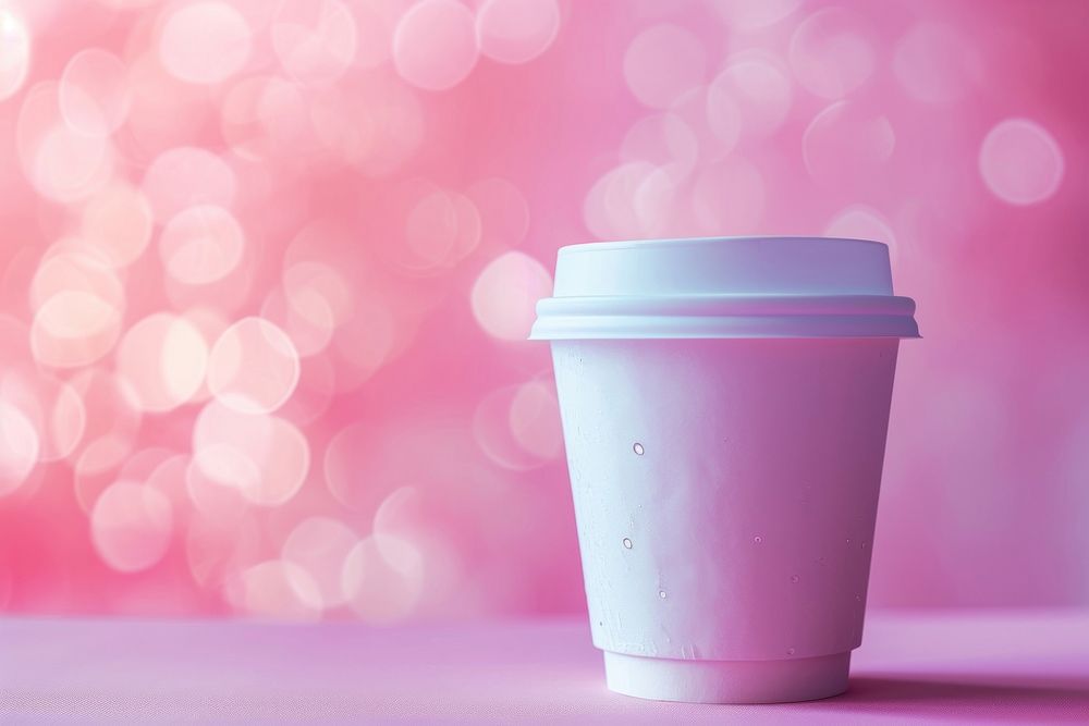 Coffee cup packaging  pink mug refreshment.
