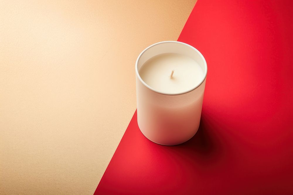 Candle packaging  red lighting cylinder.