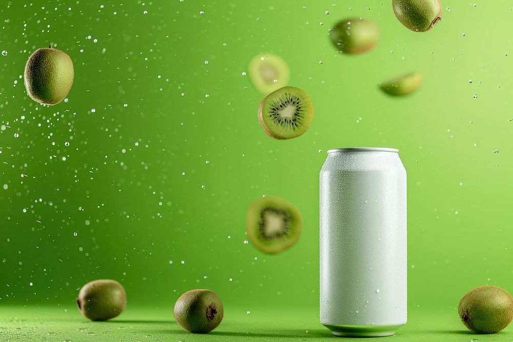 Beer can  fruit kiwi green.