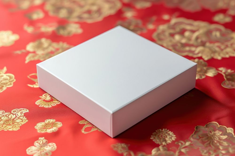 Gift box packaging  white red celebration.