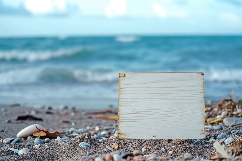 Wood sign  beach sea outdoors.