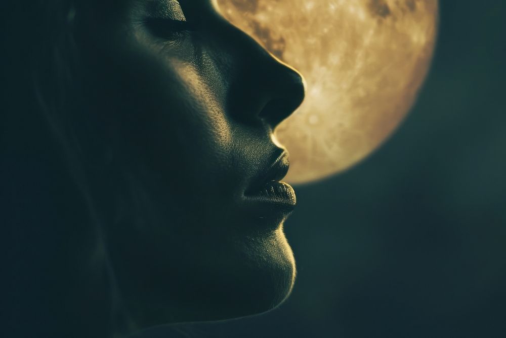 Moon photography astronomy portrait.