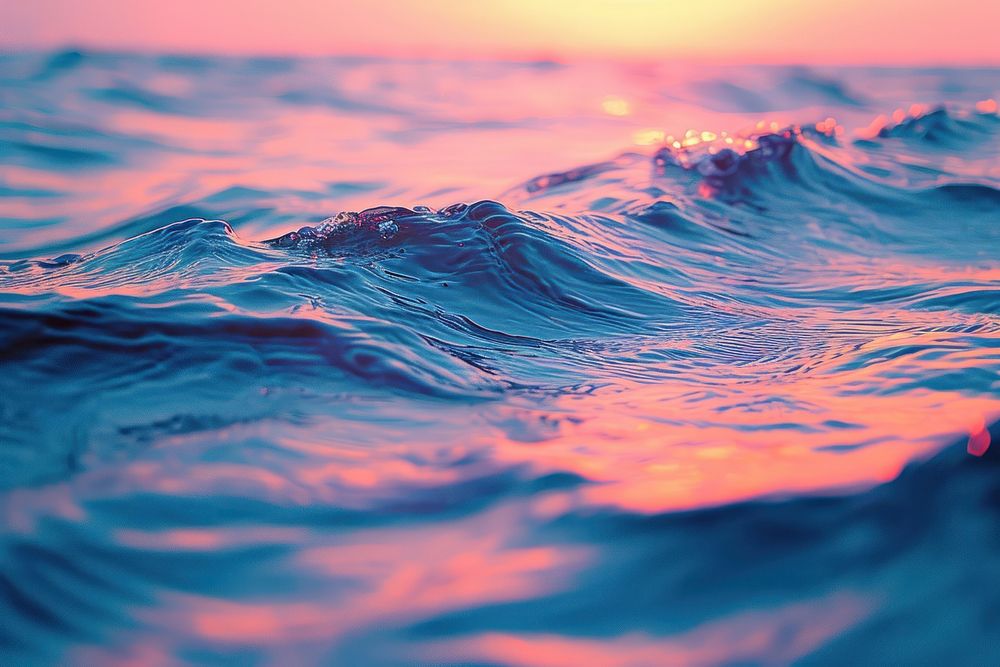 Wave sea surface outdoors nature sunset.