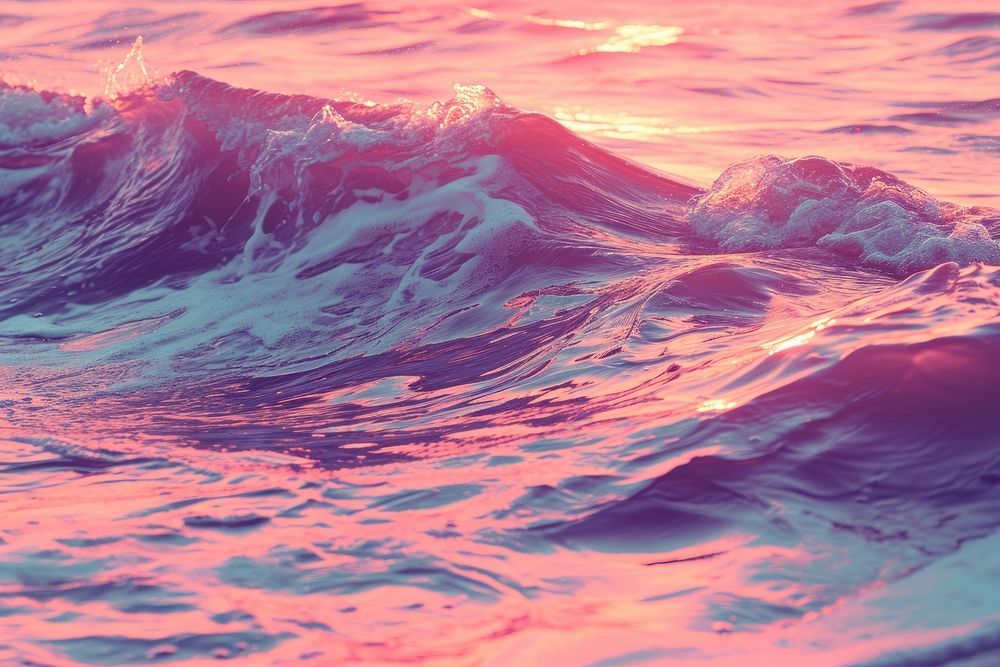 Wave sea surface outdoors nature sunset.