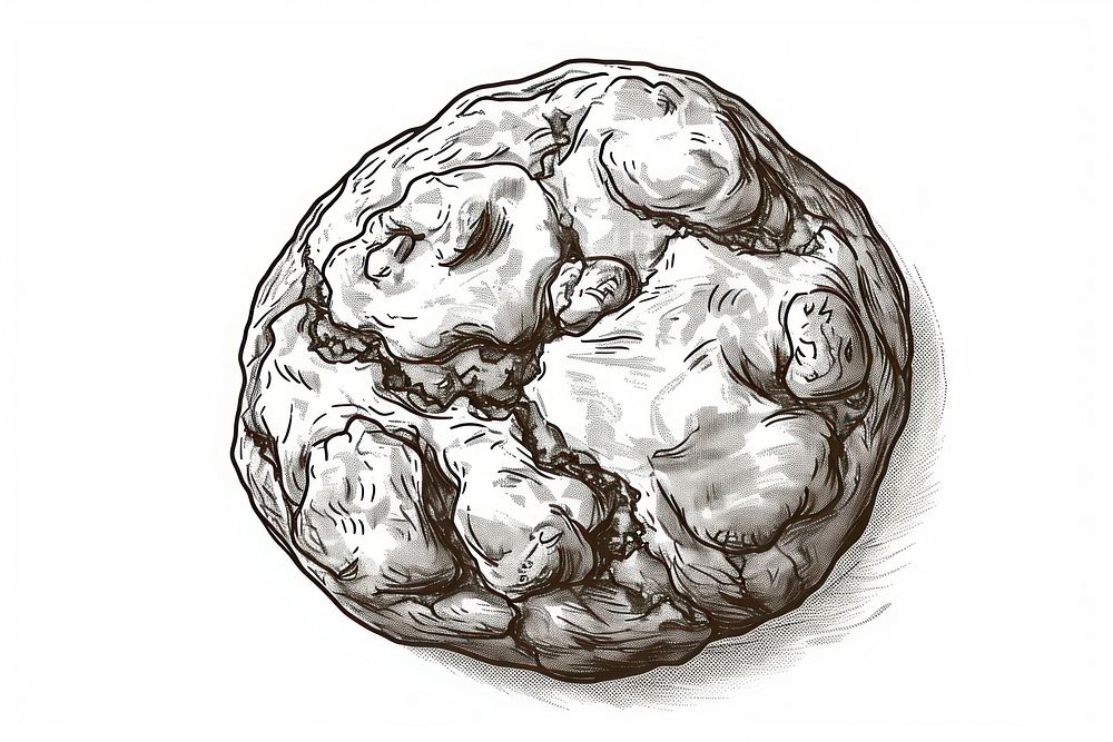 Crinkle cookie drawing sketch art.