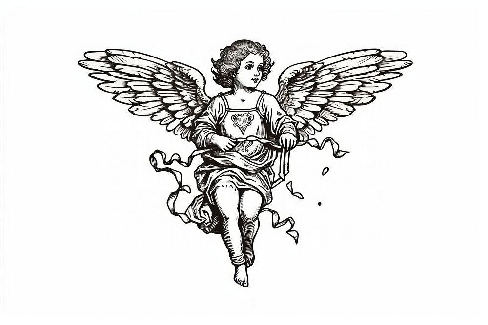 Cupido drawing sketch angel.