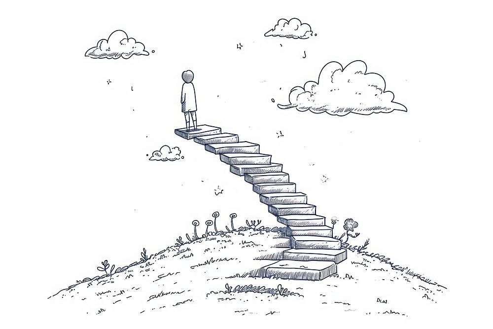 Stairway to heaven drawing architecture staircase.