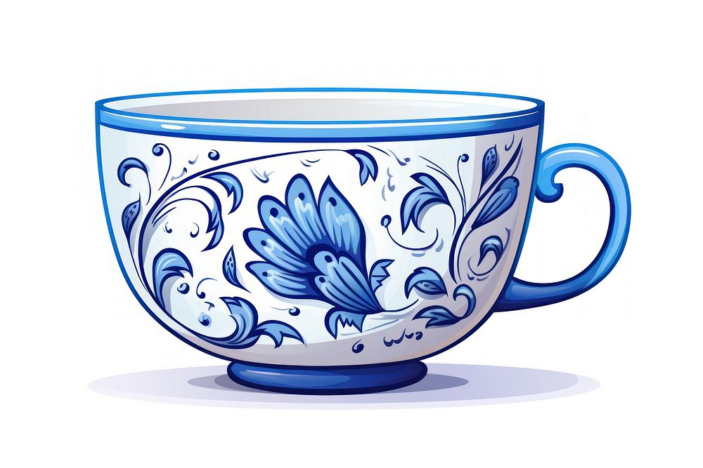 Delftware cup porcelain cartoon coffee.