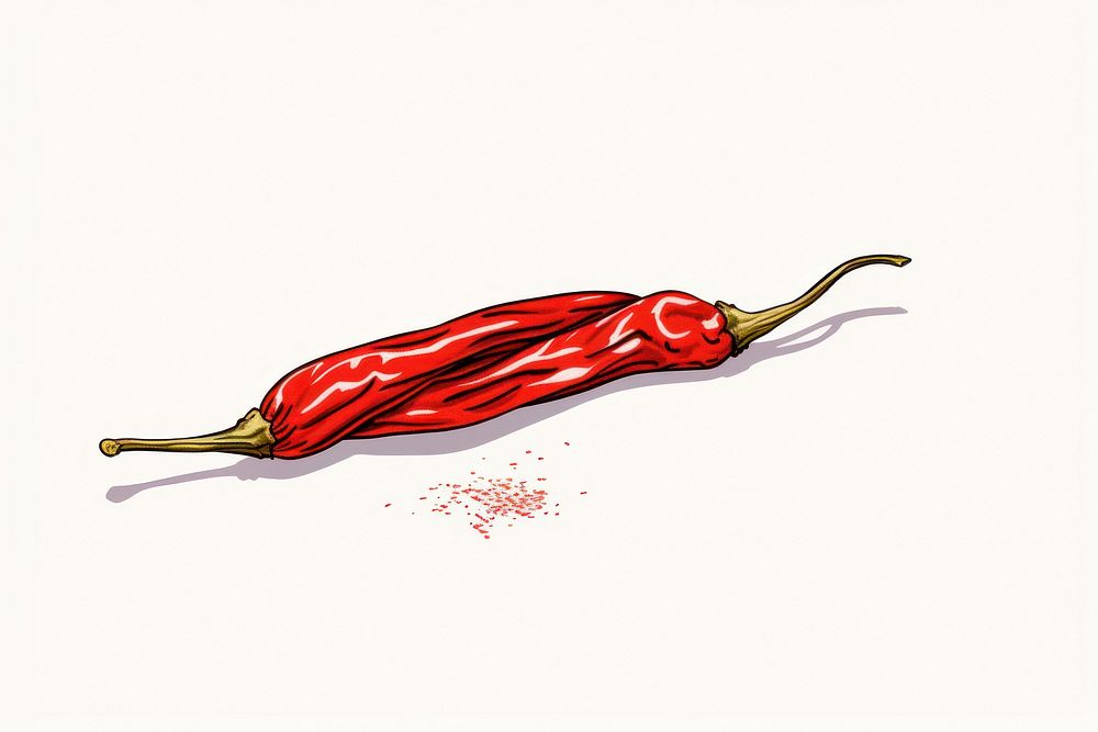 Dried chilli vegetable drawing food.