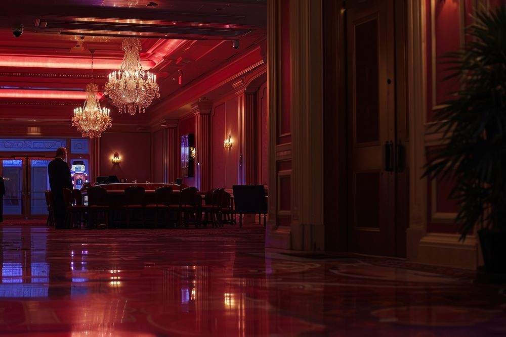 Casino ballroom flooring lighting.