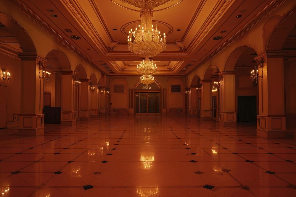 Casino chandelier ballroom flooring.