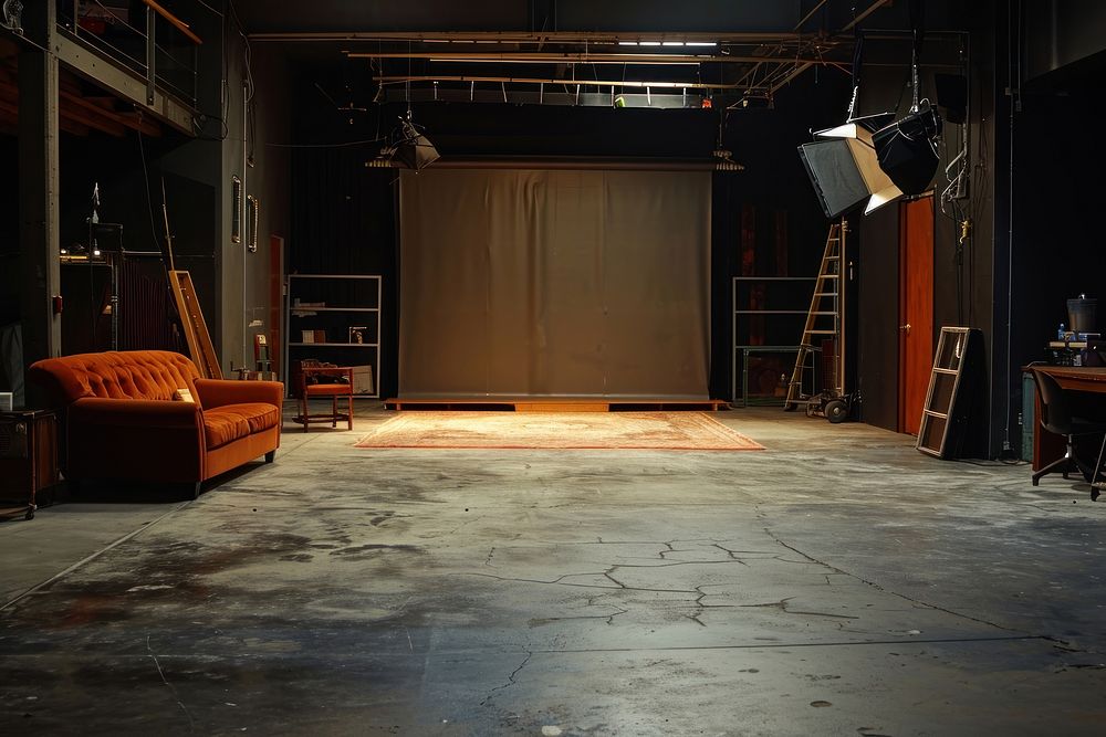 Studio furniture flooring lighting.