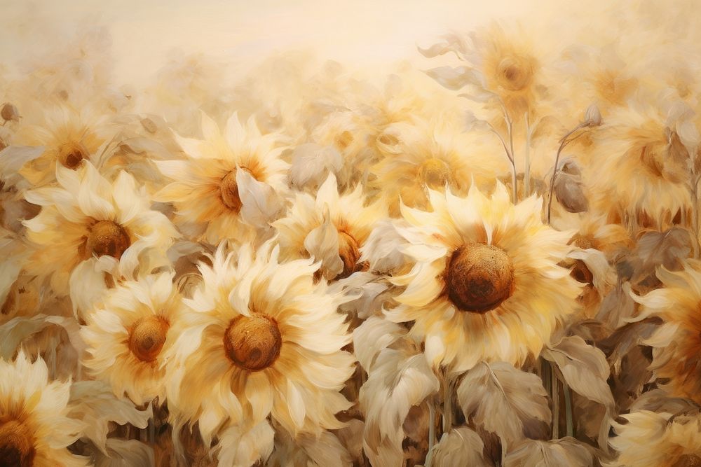 Sunflower field backgrounds painting plant.