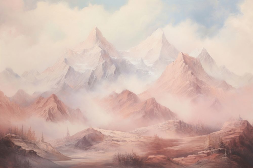Moutain landscapes painting backgrounds mountain.