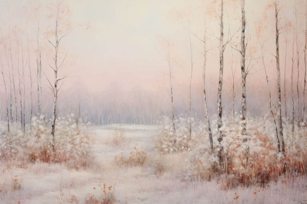 Snow forest landscape painting backgrounds.