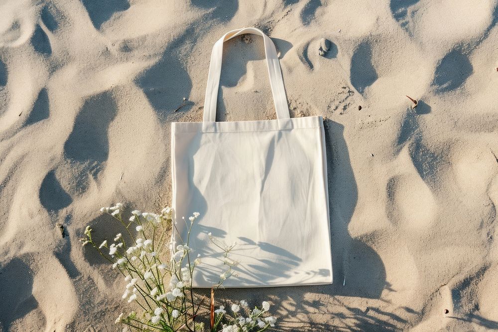 Tote bag  handbag beach white.
