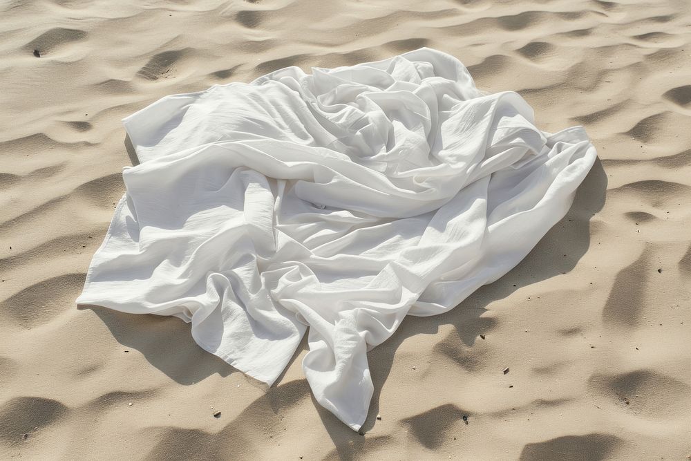 Beach blanket  towel white sunlight.