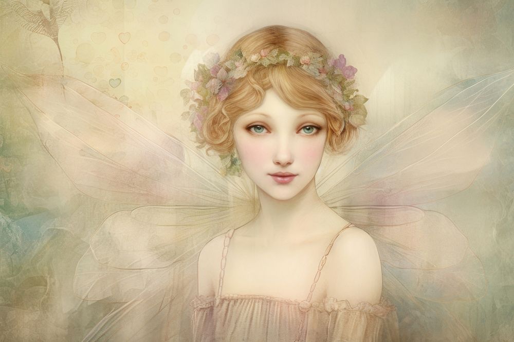 Portrait fashion fairy angel. AI generated Image by rawpixel.
