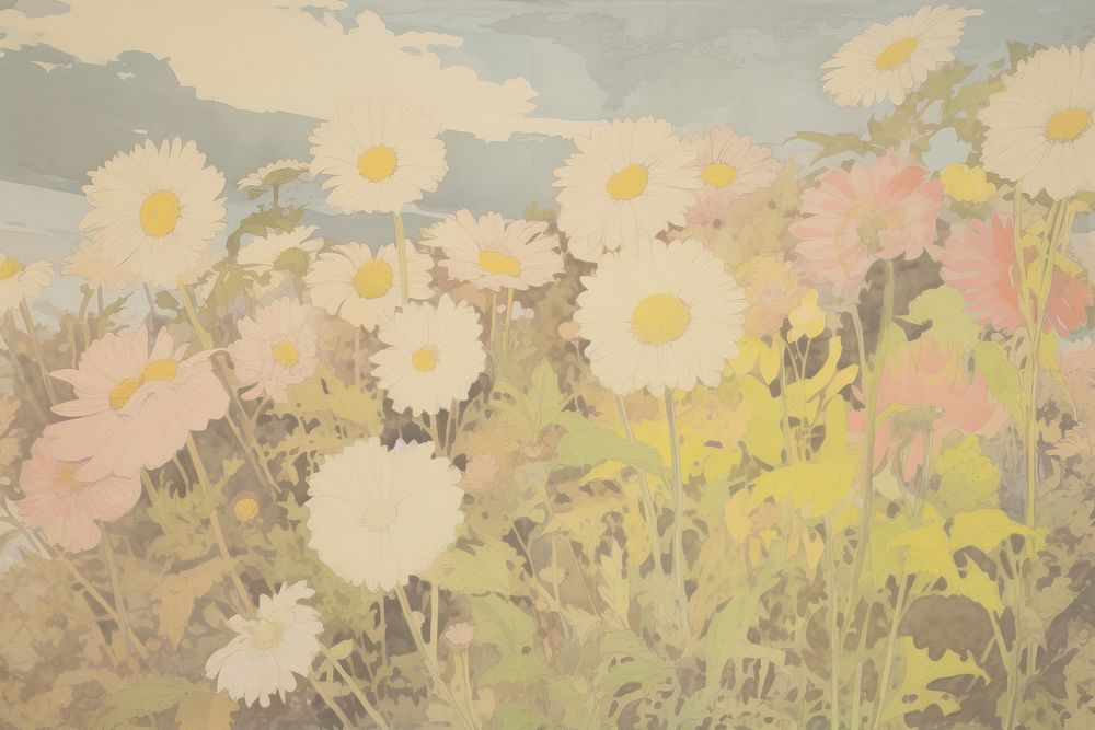 Daisy field daisy backgrounds painting.