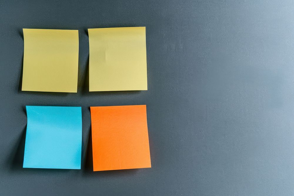 Sticky notes paper origami yellow.