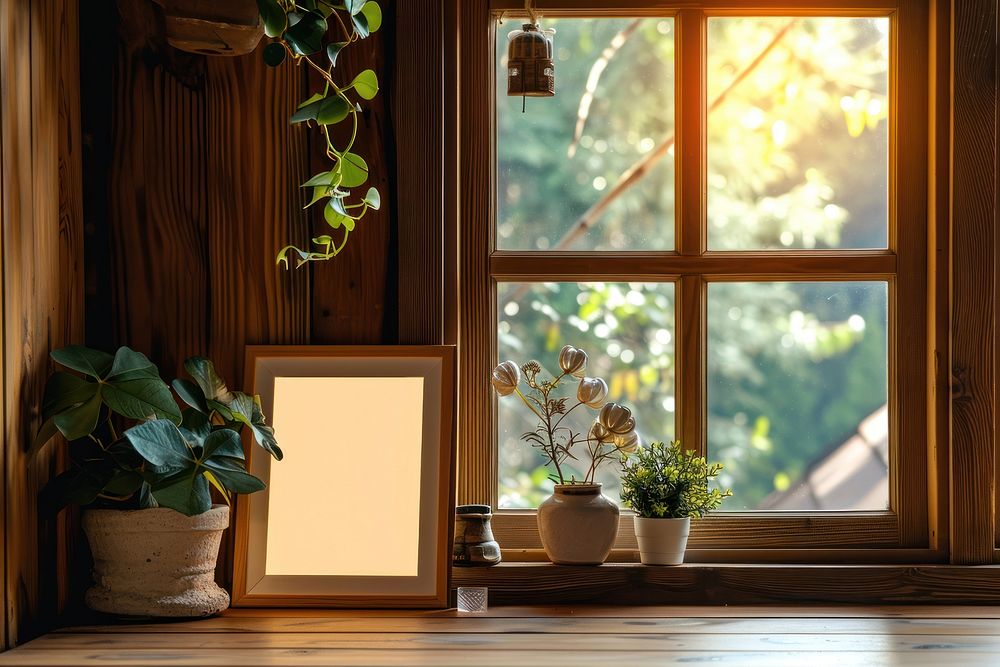 Picture frame window windowsill lighting.