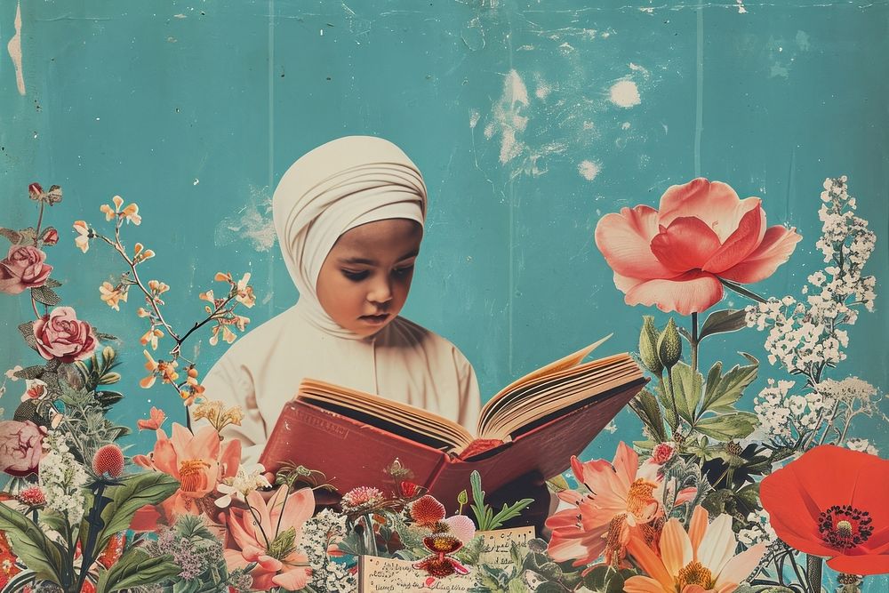 A guran book flower reading blossom.