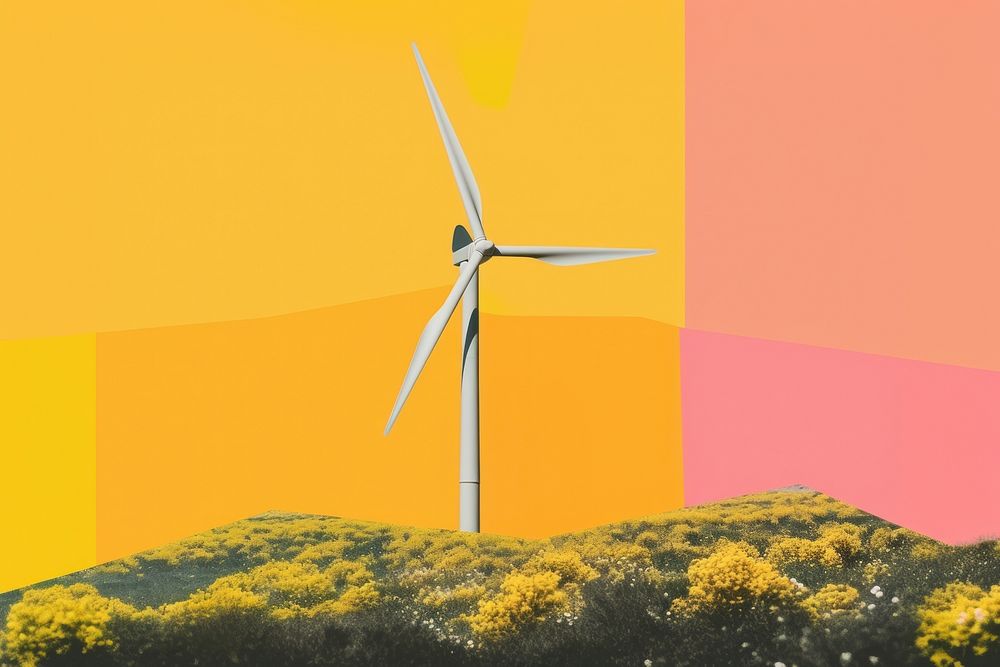 An Eco freindly Wind turbine windmill outdoors machine.