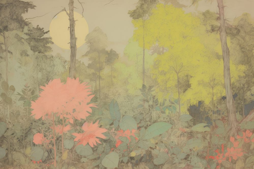 A tropical forest outdoors painting nature.