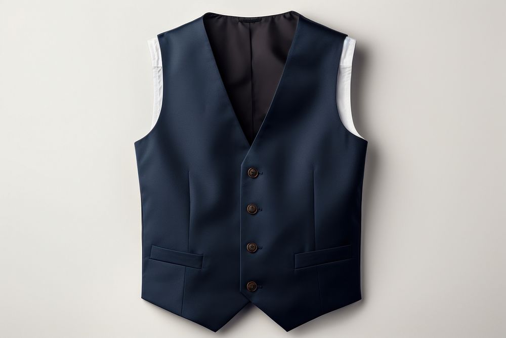 Navy blue waistcoat simplicity lifejacket outerwear. AI generated Image by rawpixel.