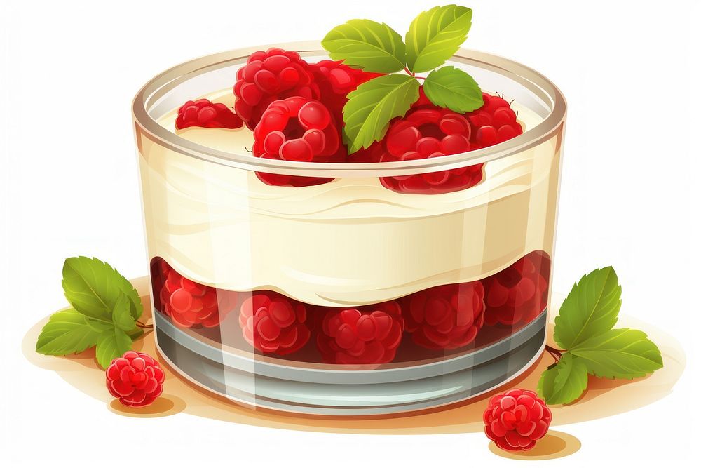 Panna cotta raspberry dessert fruit.