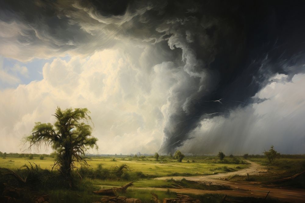 Tornado landscape outdoors nature. AI generated Image by rawpixel.