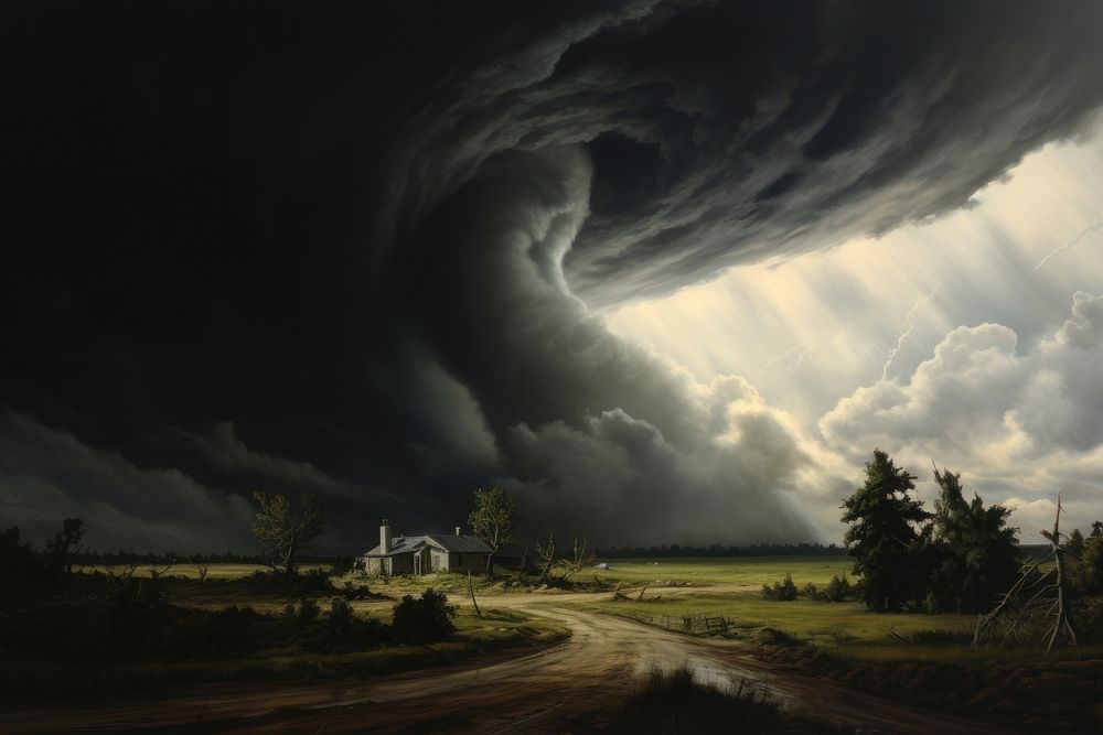 Tornado landscape outdoors nature. AI generated Image by rawpixel.