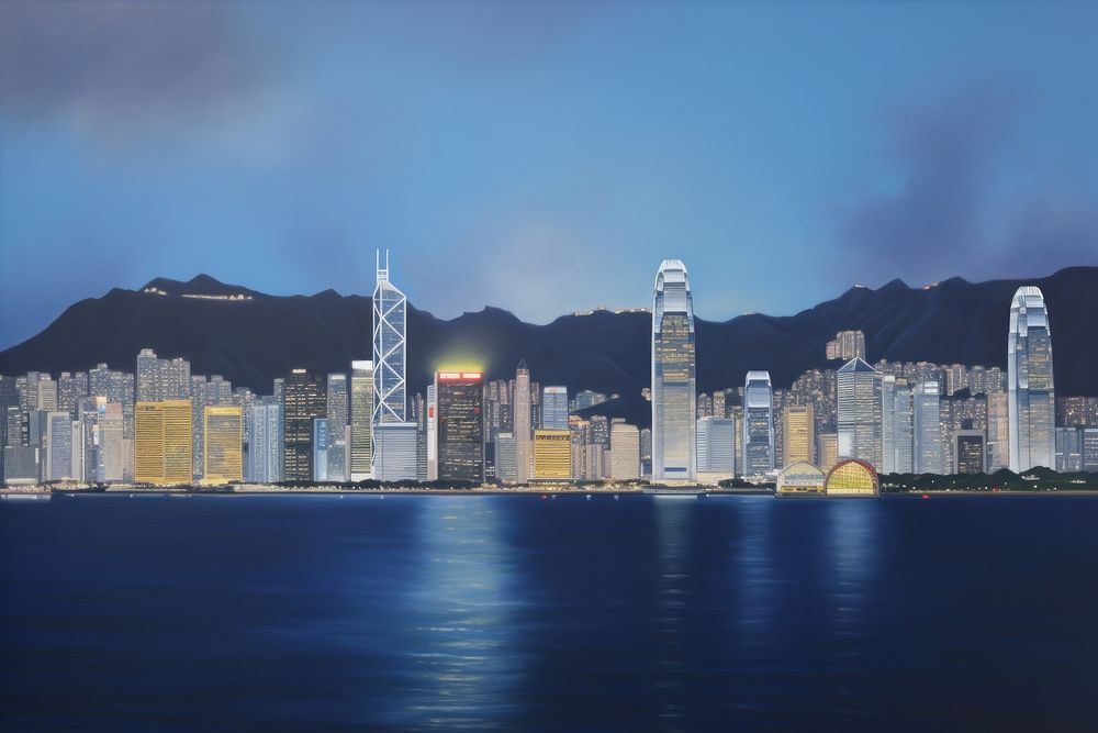 Hongkong landscape city architecture. AI generated Image by rawpixel.