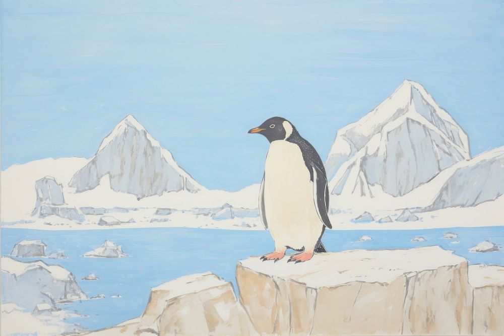 Penguin penguin painting animal.