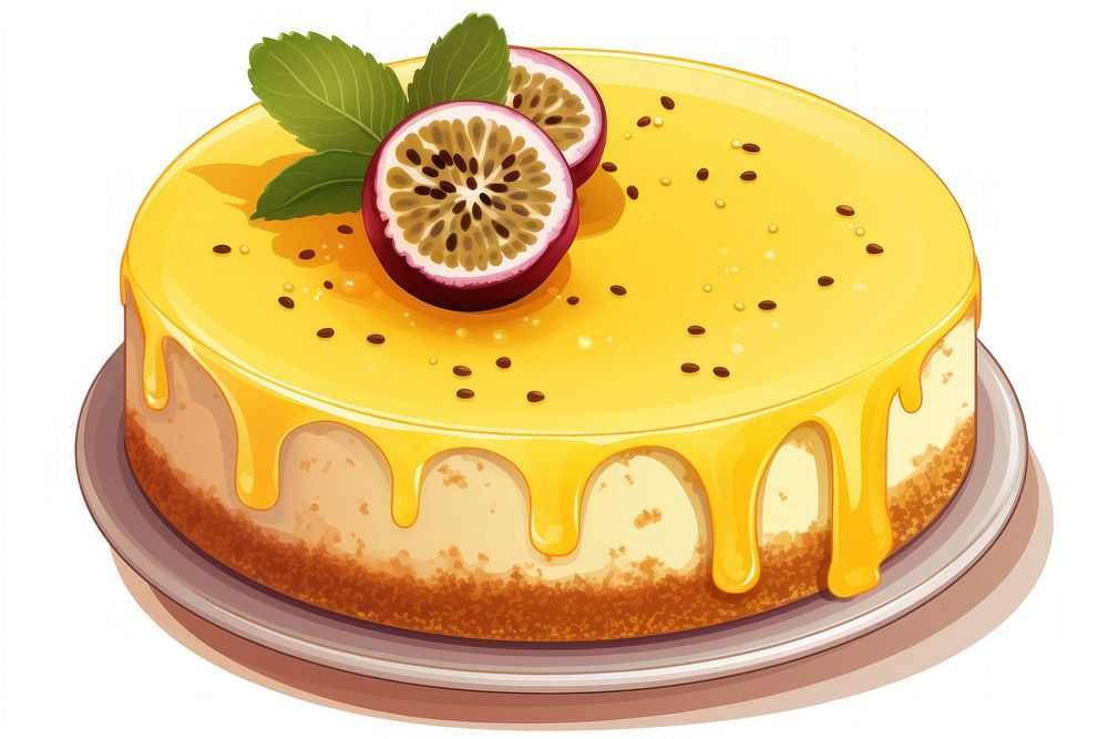 Passionfruit cheesecake dessert food semifreddo.