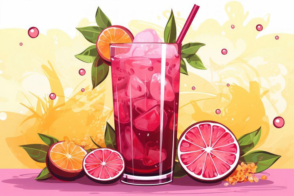 Passionfruit drink grapefruit cocktail lemonade.