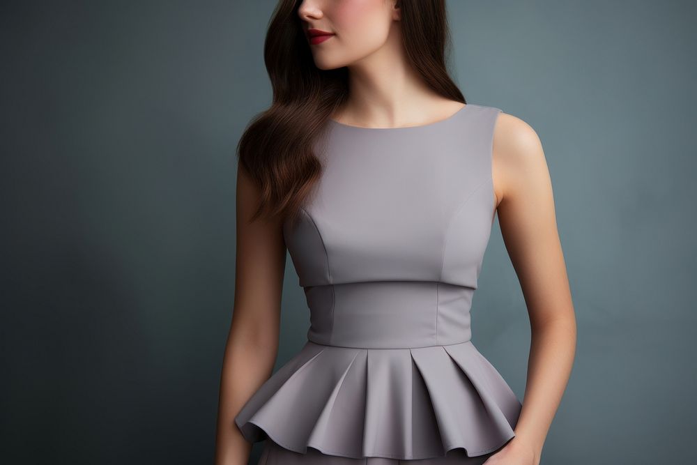 Peplum top dress back midsection. AI generated Image by rawpixel.