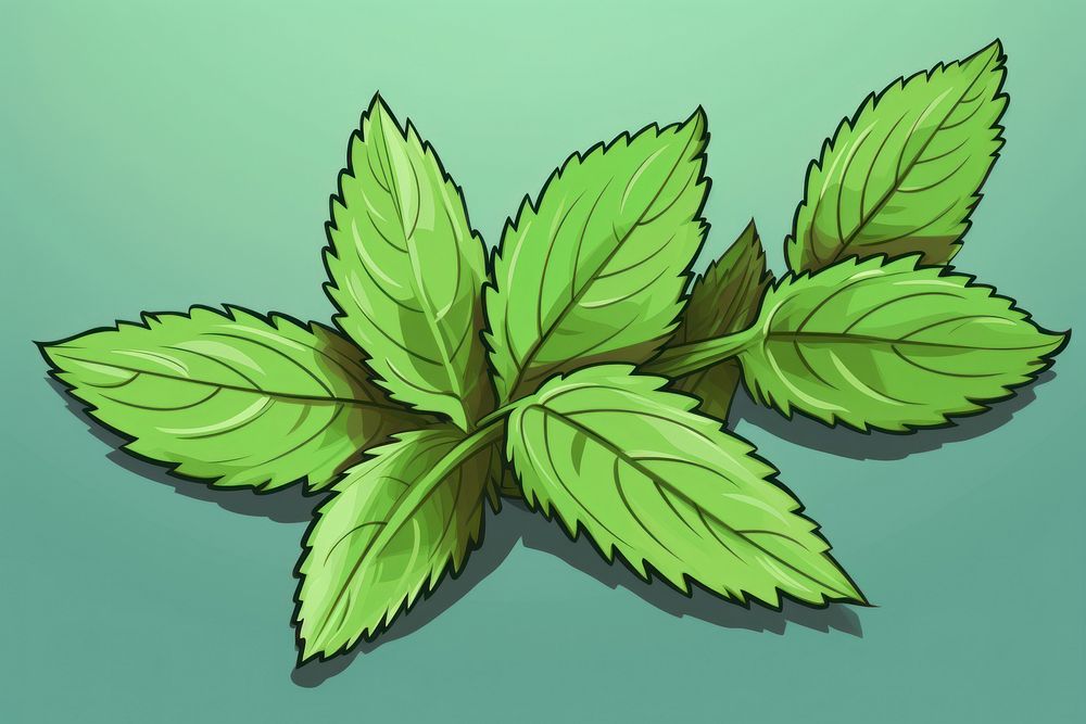 Peppermint leaves plant green herbs.