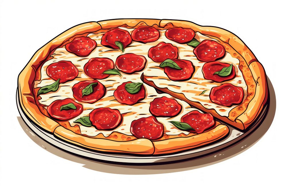 Pepperoni pizza food meal.