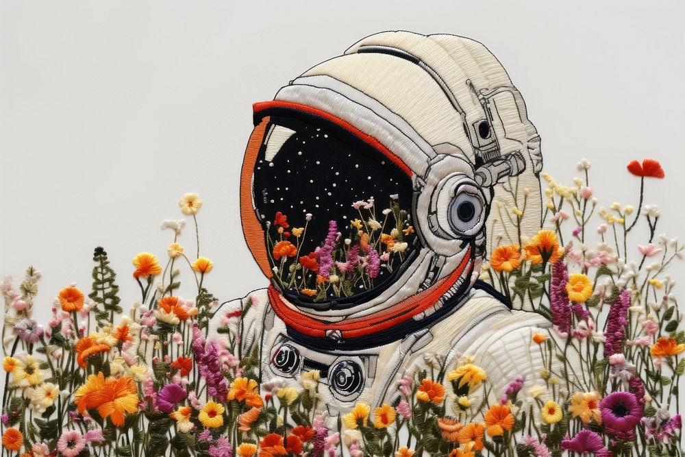 An astronaut helmet flower outdoors nature.