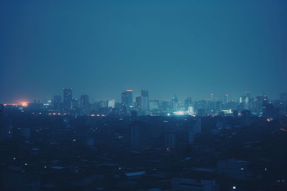 Bangkok cityscape night architecture outdoors. AI generated Image by rawpixel.