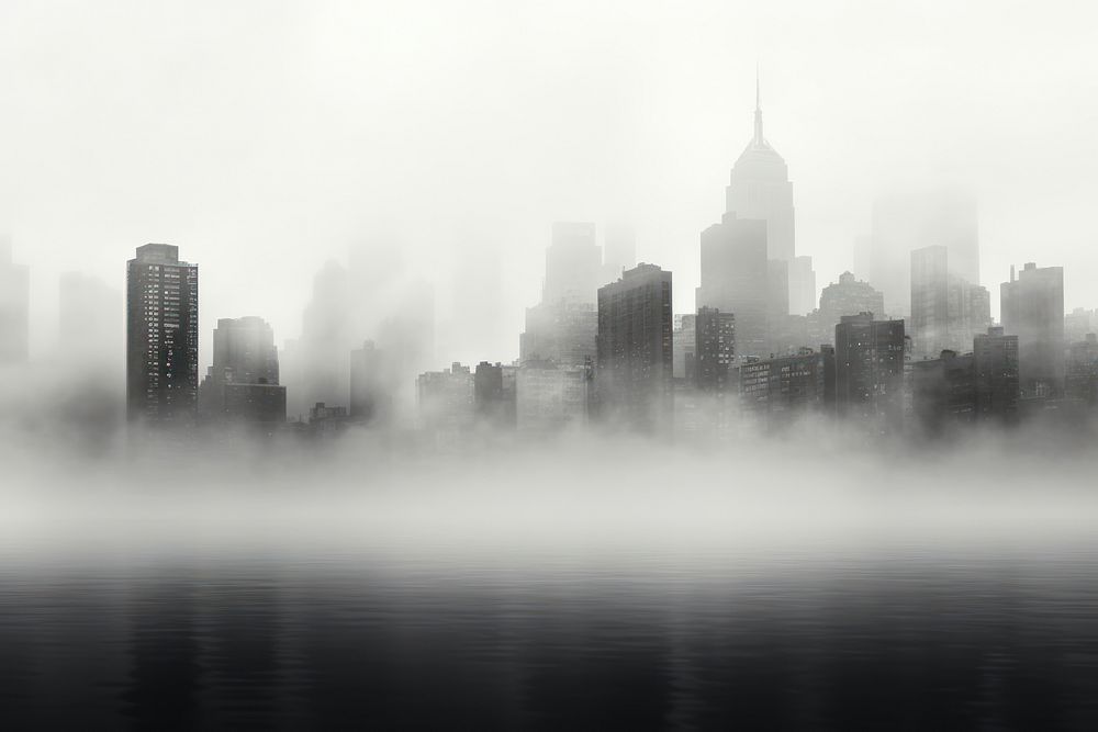 City more misty architecture cityscape building. AI generated Image by rawpixel.