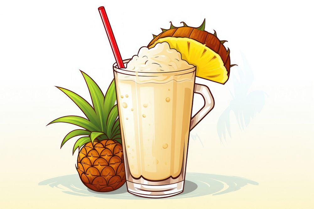 Pina colada drink pineapple milkshake smoothie.